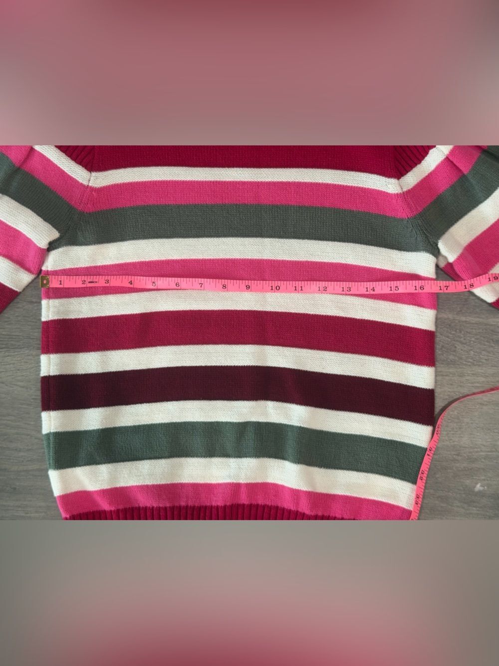 LOFT Colorblock Striped Crewneck Sweater Petite Large Open Knit Drop Shoulder - Picture 10 of 10